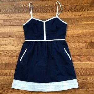Nautical Contrast Dress with Back Exposure